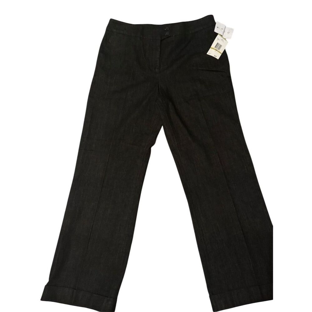 Jones Wear Studio Women's Black Straight Leg Stretch Pants Plus Size 14